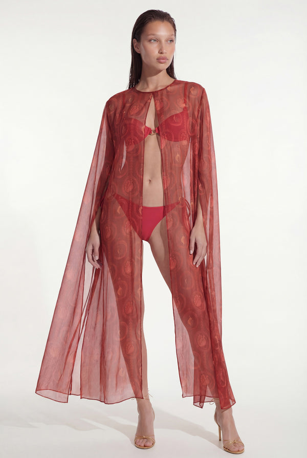 MAYURA AÇIK SIRT BLUZ İPEK KAFTAN