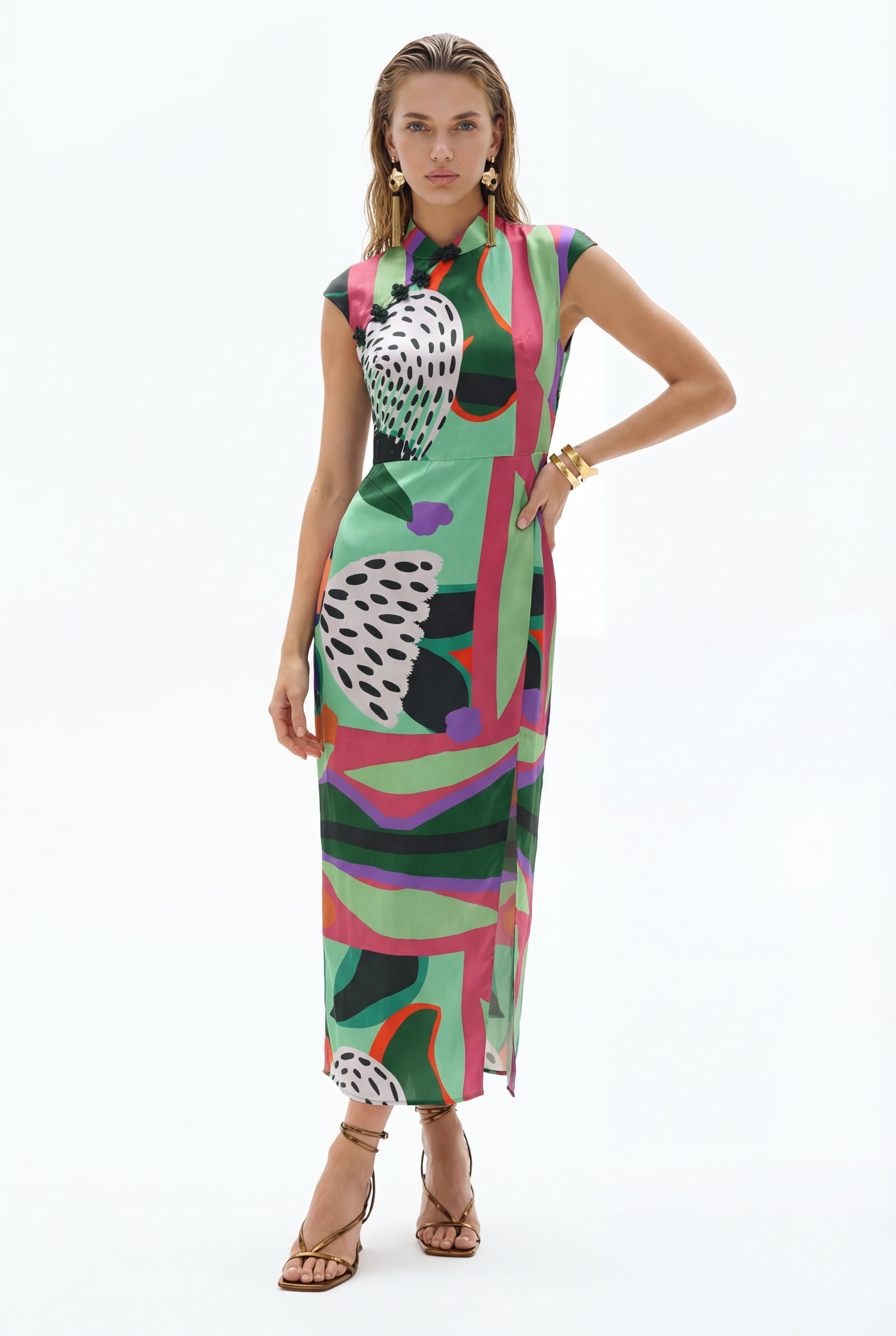 SYLVIA MAXI CHEONGSAM ELBİSE